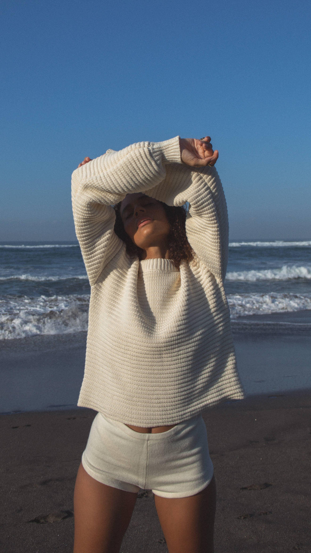 Camron Chunky Crop Knit - Turquoise Waters