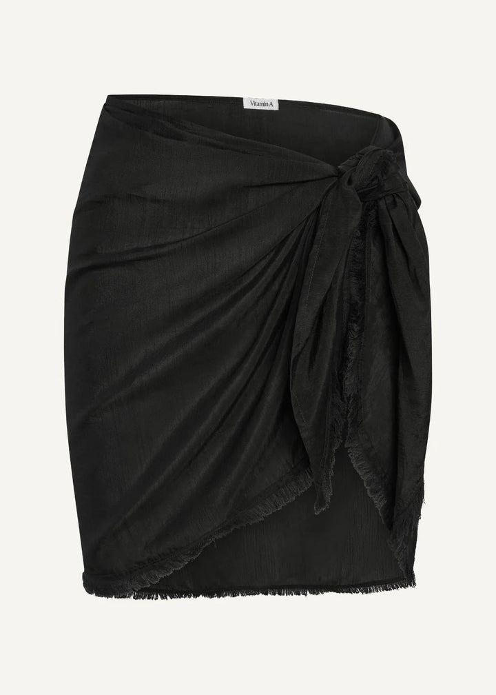 Soleil Sarong - Black Cotton Cupro