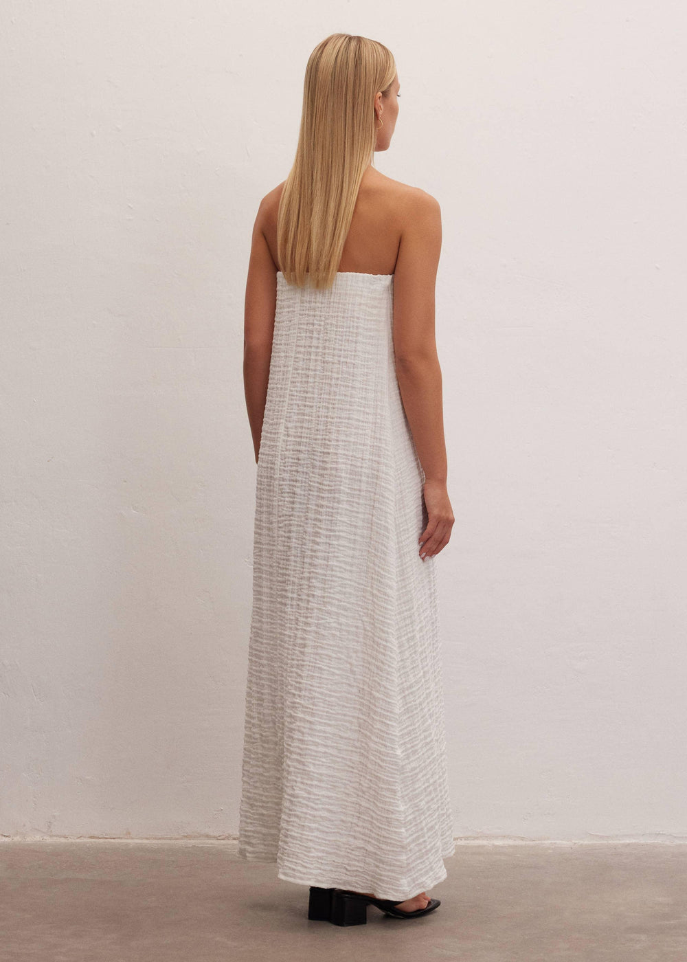 Zephyr | Textured Strapless Dress - Turquoise Waters