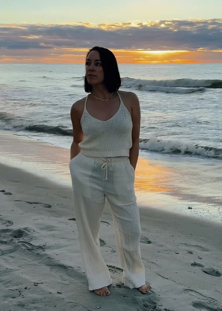 Nora 100% Cotton Women's Tank Top - Cream