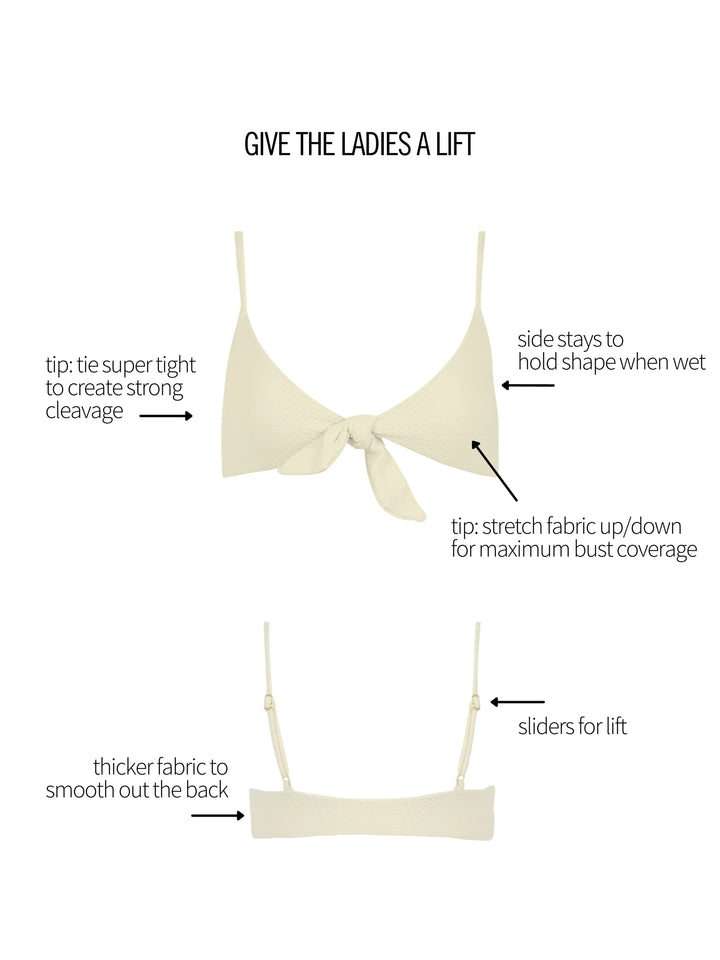 VIVIANNE TIE FRONT TOP - Turquoise Waters